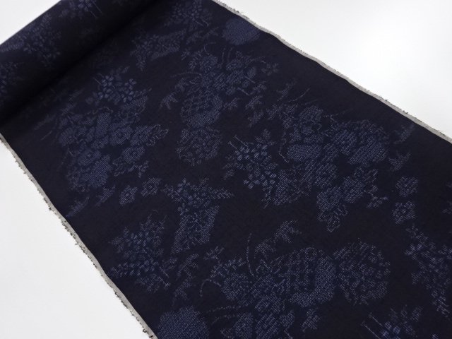 JAPANESE KIMONO / ANTIQUE BOLT FOR KIMONO / SILK / TSUMUGI